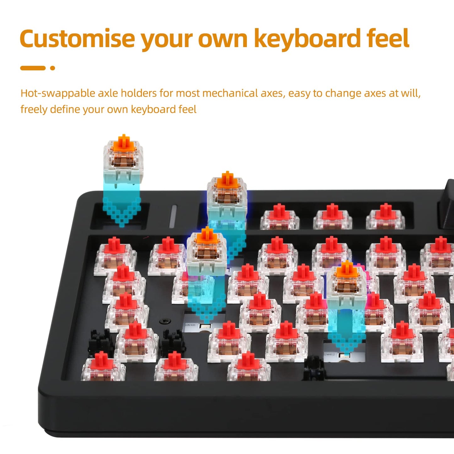 IROK FE75Pro Wireless RGB Mechanical Keyboard - 81 Keys, Hot Swappable, Customizable Backlit, USB-C/Bluetooth, Black