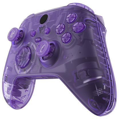 eXtremeRate Full Set Shell Buttons for Xbox Series X & S Controller - Clear Atomic Purple Replacement Grips & Side Rails - Model QX3M505