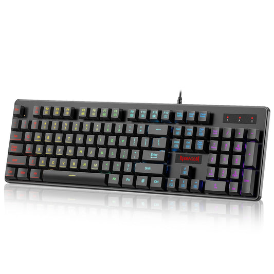 Redragon K509 RGB Gaming Keyboard, 104 Keys, Low Profile, Anti-Ghosting, Black