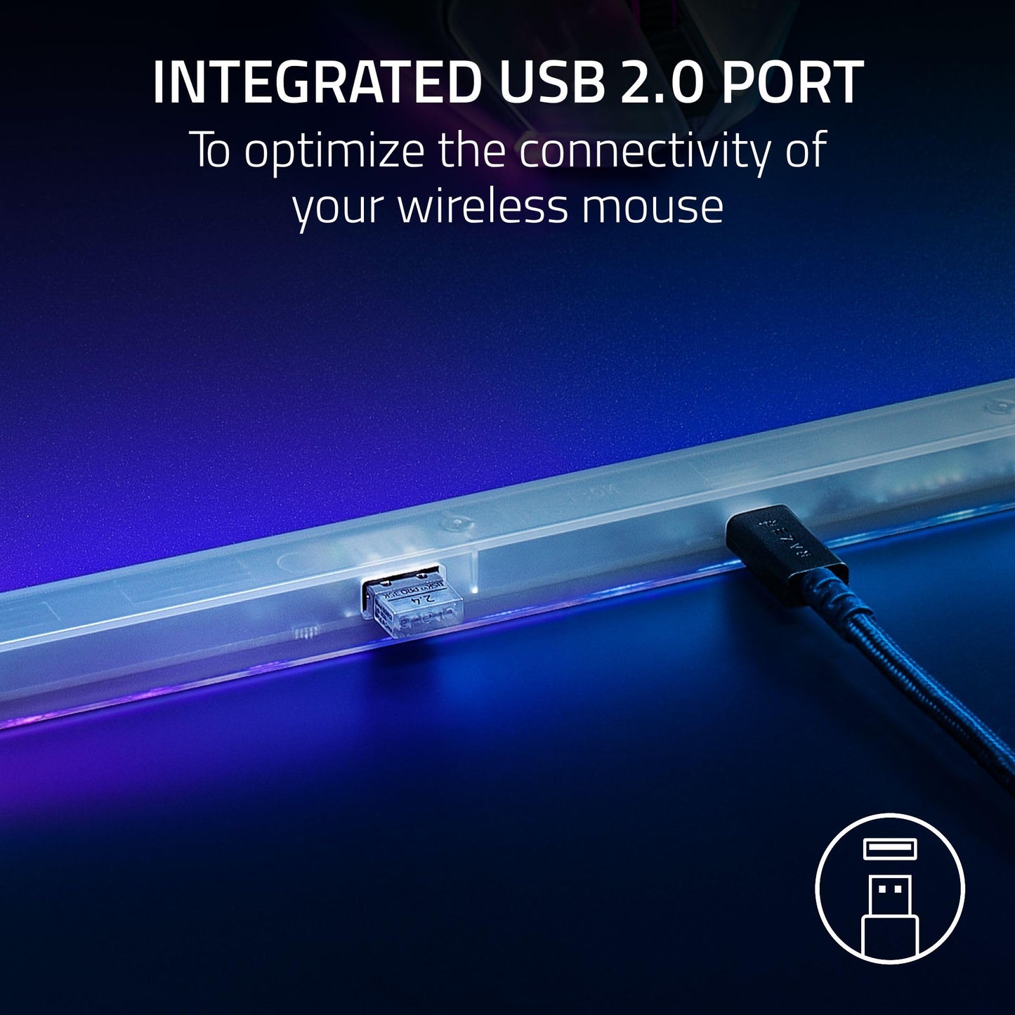 Razer Firefly V2 Pro RGB Gaming Mouse Mat - 15 Zone Lighting, USB-C, Micro Textured Surface, 14.2L x 11W inches, Phantom White