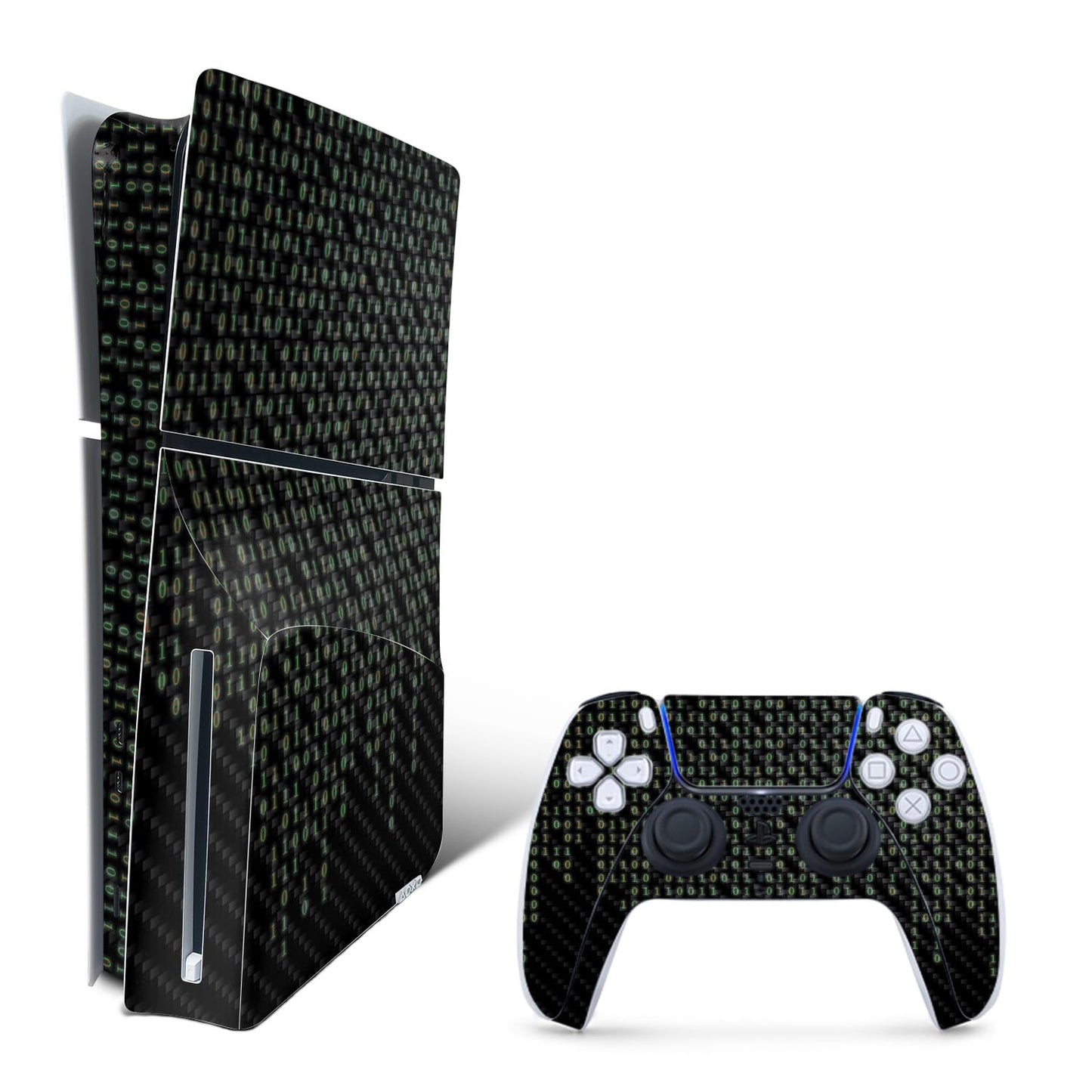 MightySkins Carbon Fiber Skin for PS5 Playstation 5 Slim Disc Edition Bundle - Red Pill Protective  Durable Textured Carbon Fiber Finish Easy to Apply Made in The USA