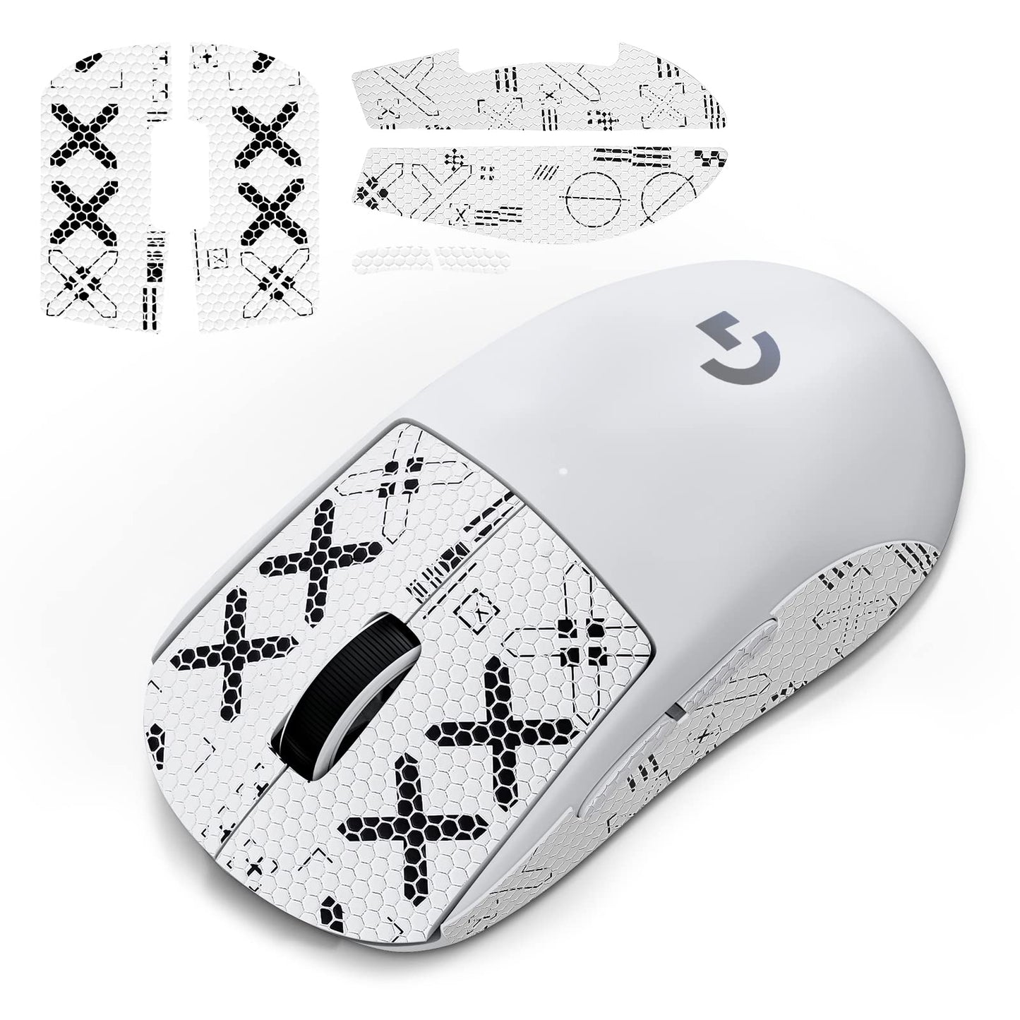 Mouse Anti-Slip Sticker Compatible with Logitech G PRO X Superlight Wireless Gaming Mouse  Mouse Anti Slip Grip Tape DIY  Mouse Anti Sweat Grip  Mouse Pretective Skin  White X