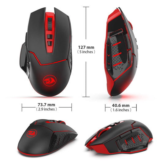 Redragon M690-1 Wireless Gaming Mouse, 2400 DPI, Ergonomic Design, 8 Buttons, Black