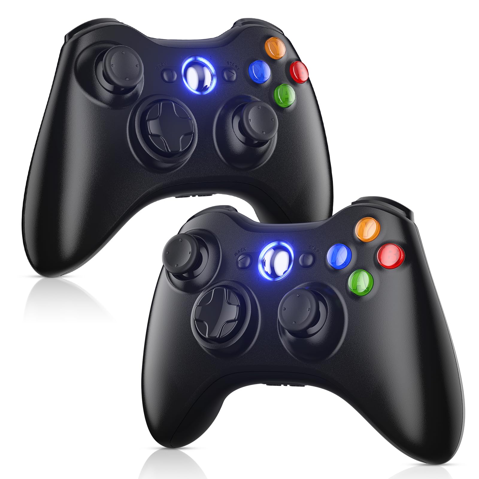 Gamrombo 2 Pack Replacement for Xbox 360 Controller  Wireless Controllers Gamepad Upgraded Joystick Compatible with 360 & Slim  Windows 11/10/8/7 PC Controller - for Black Myth: Wukong