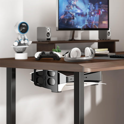 Niffgaff PS5 Under Desk Mount - Heavy-Duty Metal Holder, Space-Saving Design, Anti-Slip Pads, Black