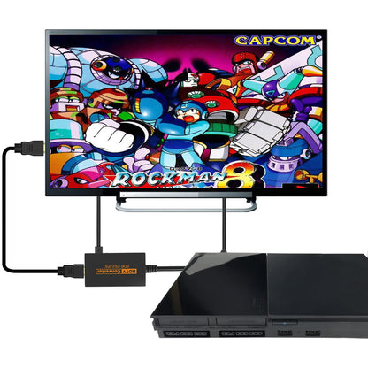 IQIKU PS2 HDMI Adapter - HDMI Converter for PS1/PS2, True RGB Output, 720p/1080p Resolution, Black