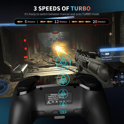 AceGamer Wireless Controller for Nintendo Switch/Switch 2/Lite/OLED - Red-Blue, Hall Effect Joystick, Turbo, Vibration, Programmable Buttons