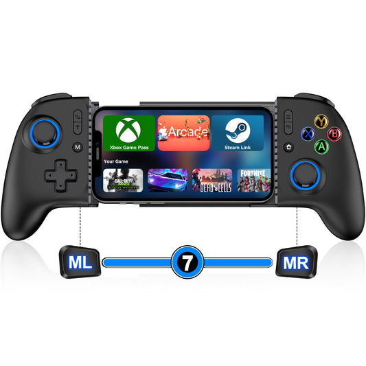 LIFUFUTEE for iPhone Game Controller - Compatible with iPhone 16/15 & Android  Mobile Gaming Controller with Hall control buttons/Joysticks  Wireless Phone Controller for Xbox Game Pass  Steam Link & More  Black