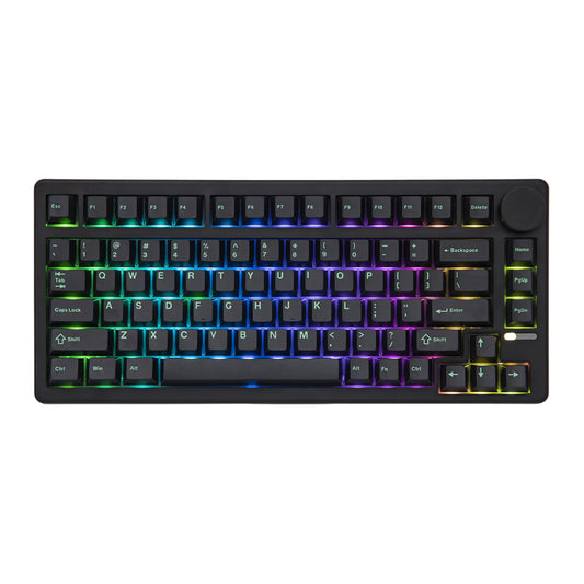 Ematerial nameAKER QK81 75% Wireless Mechanical Gaming Keyboard  QMK/VIA Programmable and Hot-Swappable  81 Keys with Metal Knob  2.4Ghz/BT/USB  Creamy Gasket-Mount  RGB Backlight (Black  Wisteria Switch)