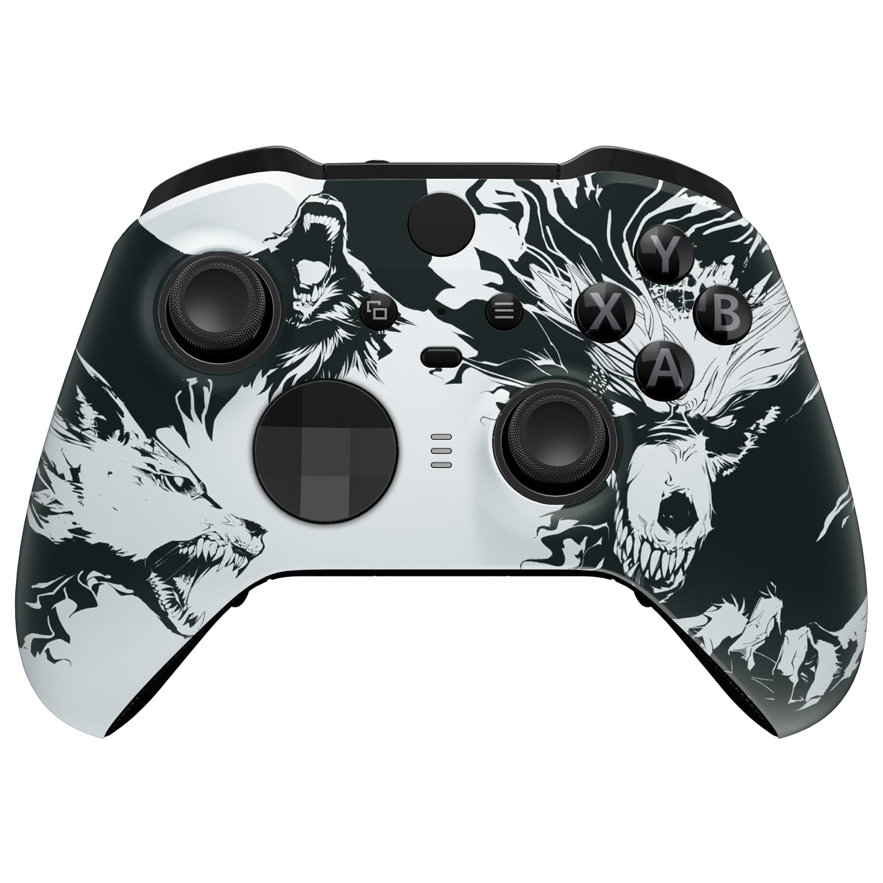 eXtremeRate New Wolve Soul Replacement Faceplate for One Elite Controller Series 2 (Model 1797)  Soft Touch Front Housing Shell & Accent Rings for Elite Series 2 Core Controller