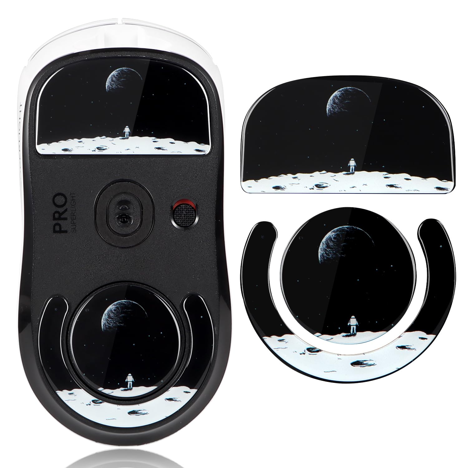 immoenuc Glass Mouse Skates for Logitech G PRO X Superlight - Smooth, Durable, Earth Pattern Feet Pads