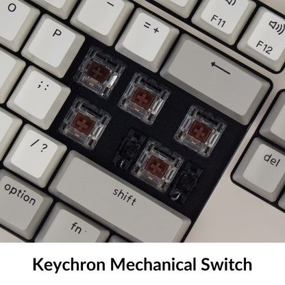 Keychron C2 Wired Mechanical Keyboard, 104 Keys, Red Switch, Retro ABS Keycaps, USB-C, Compatible with Mac & Windows