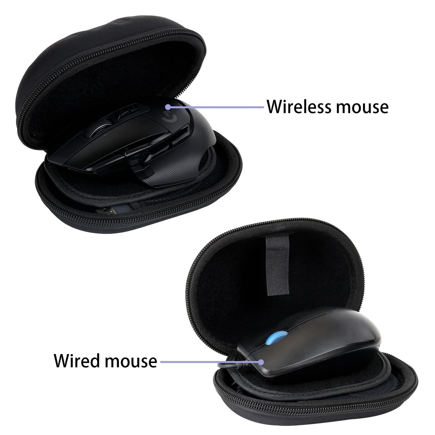 co2CREA Hard Case for Logitech G502 X Plus & G502 Hero - Black Gaming Mouse Protection