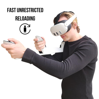 iStock Pro VR Gunstock - Lightweight Stabilizer for Meta Quest 2/3 - Left Hand, White