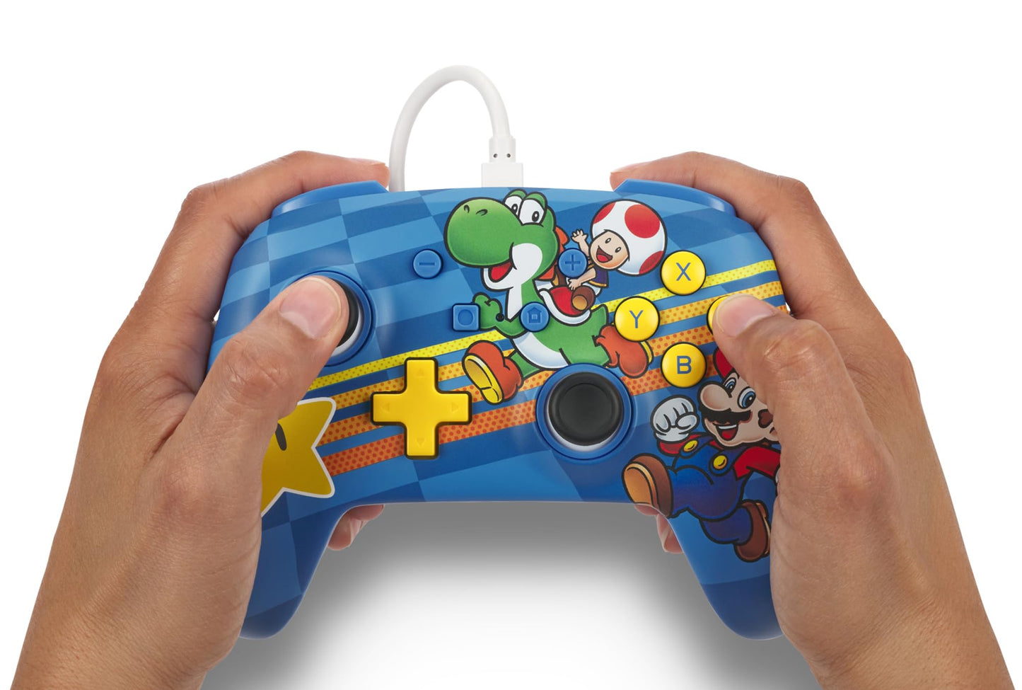 PowerA Enhanced Wired Controller for Nintendo Switch - Mushroom Kingdom Friends, Mappable Buttons, Model NSGP0201-01