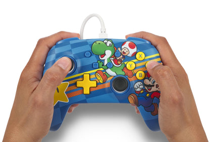 PowerA Enhanced Wired Controller for Nintendo Switch - Mushroom Kingdom Friends, Mappable Buttons, Model NSGP0201-01