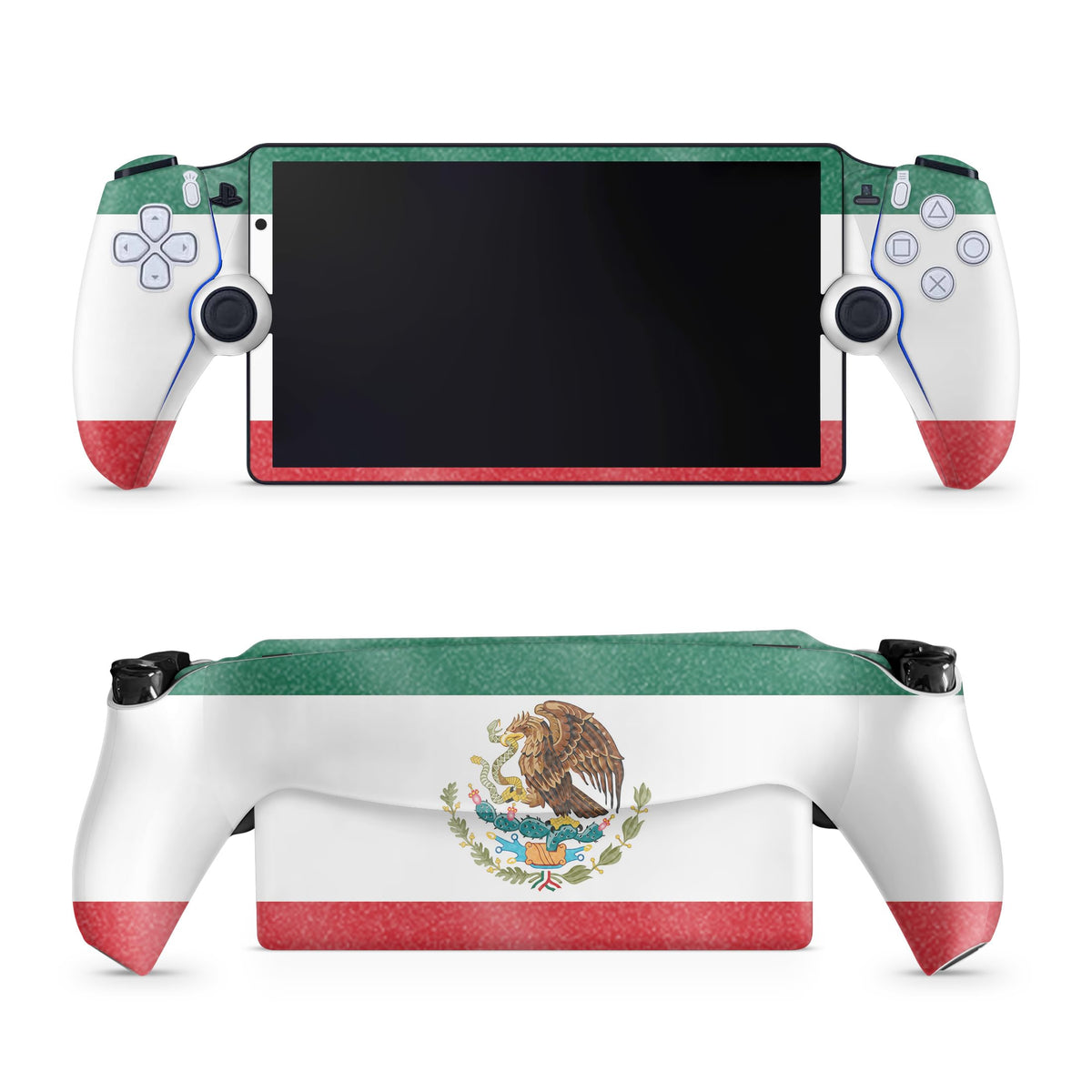 Glossy Glitter Gaming Skin Compatible with PS5 Portal Remote Player - Mexican Flag - fine 3M Vinyl Protective Wrap Decal Cover - Easy to Apply | Crafted in The USA by MightySkins