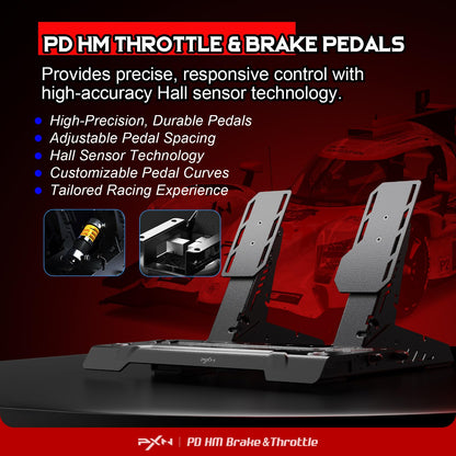 PXN V10 Ultra Gaming Steering Wheel & Pedals, 3.2Nm Force Feedback, 10.6-inch Rim, Black, Compatible with Xbox, PS4, and PC