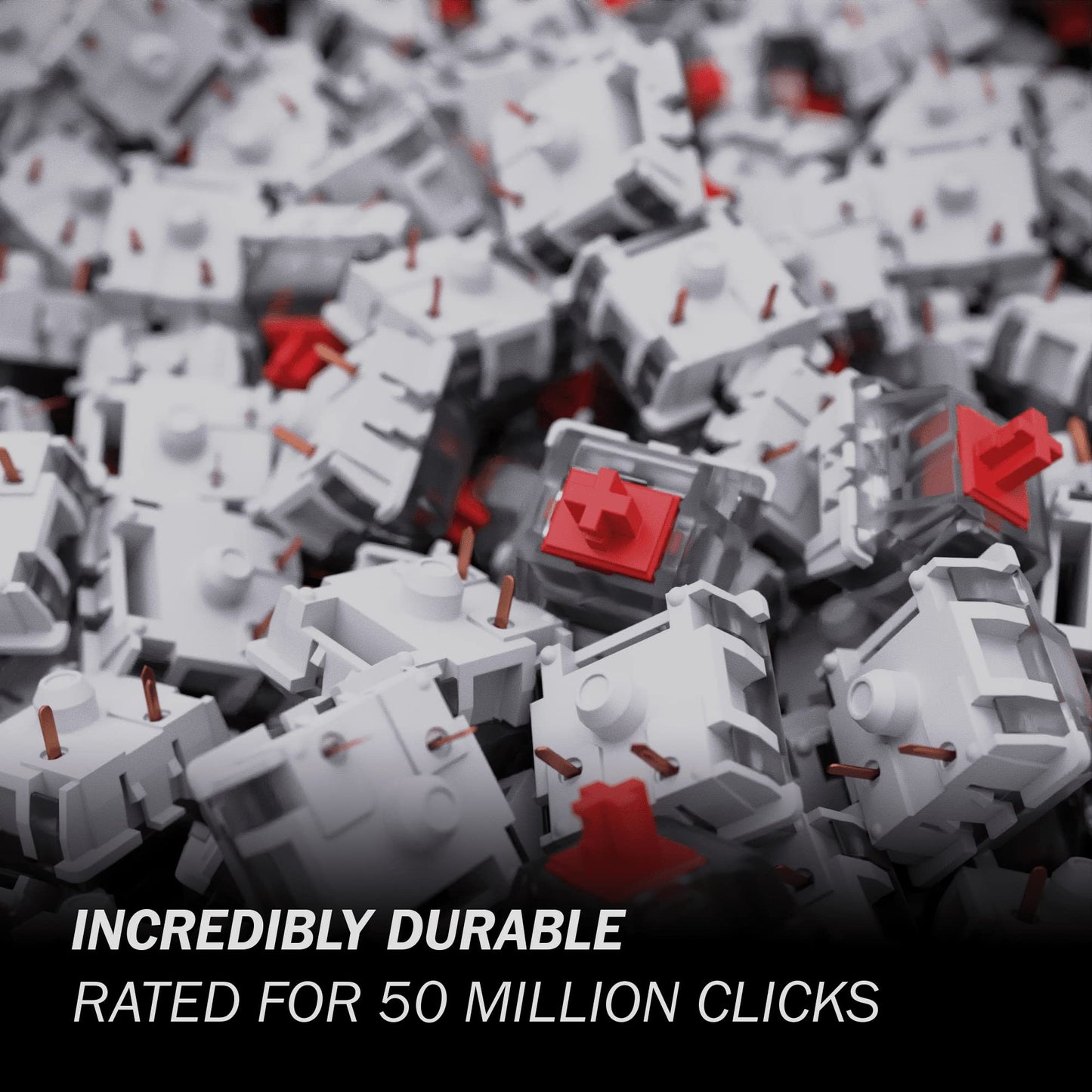 GATERON KS-9 RGB Mechanical Key Switches - Clear Top, 65 Pcs, Red