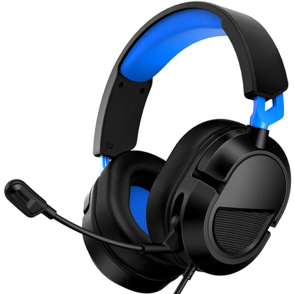 Rumoon Gaming Headset, CM7009 Model, 3.5mm Splitter, Clear Mic, Blue, Compatible with PS5/PS4/Xbox/PC, 207g, 