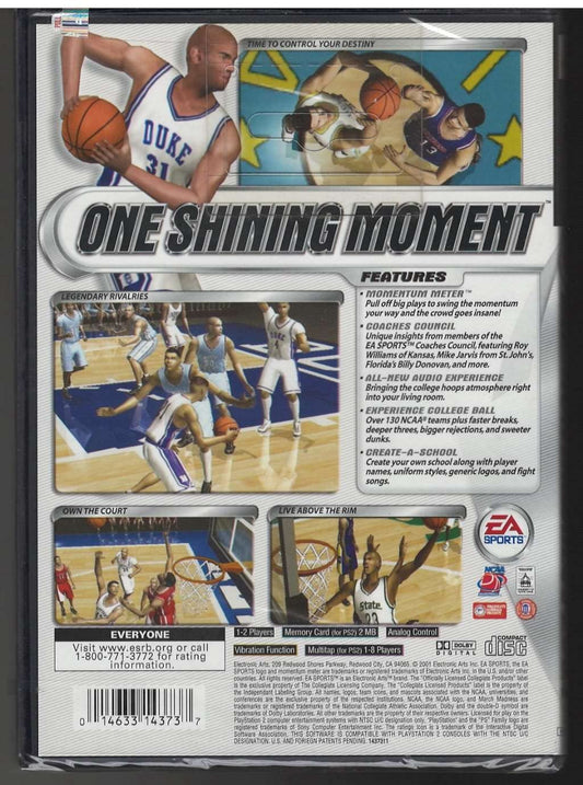 Sony PlayStation 2 Game - March Madness 2002, Classic Sports Action, PS 2 Model