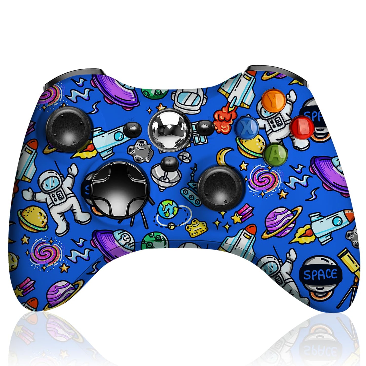 ADHJIE Xbox 360 Controller, 2.4GHz Wireless Controller for Xbox 360/Xbox 360 Slim/Windows 10 with 3.5mm Audio Headphone Jack & 1