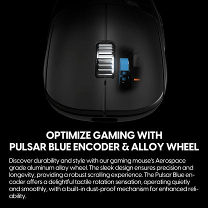 Pulsar Gaming Gears X2A eS Wireless Gaming Mouse, Ambidextrous, PAW3395 Sensor, Medium, Black