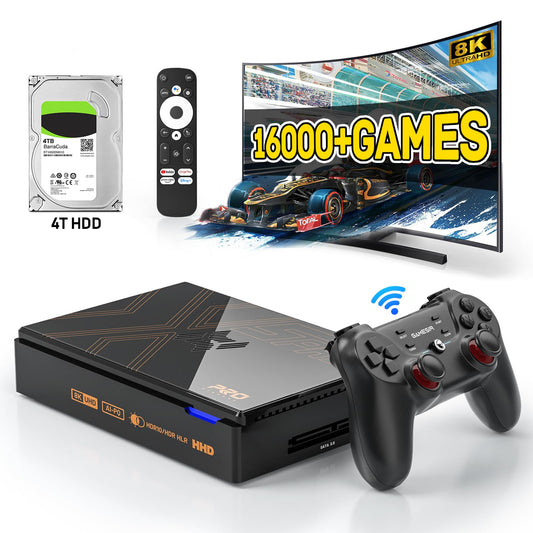 Kinhank Super Console X5 PRO Retro Game Console with 16000+Games Rock Chip RK3588S Emulator Console with Game&TV System 8K UHD Output SATA 3.1 BT 5.0 Wireless Controllers