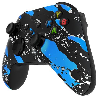 eXtremeRate Xbox Series X & S Controller Shell - Blue Coating Splash - FX3S206 - Durable ABS Front Housing Cover
