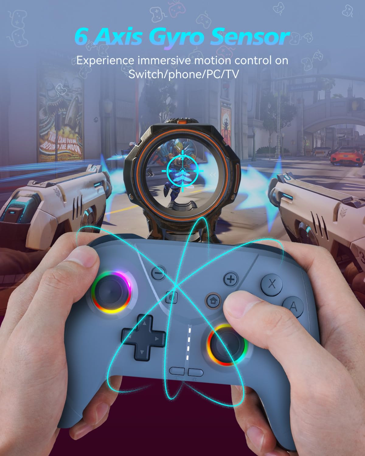 GMBACK Wireless Switch 2 Pro Controller - Macro, HD Rumble, Motion Control, Turbo, 800mAh, Royal Blue