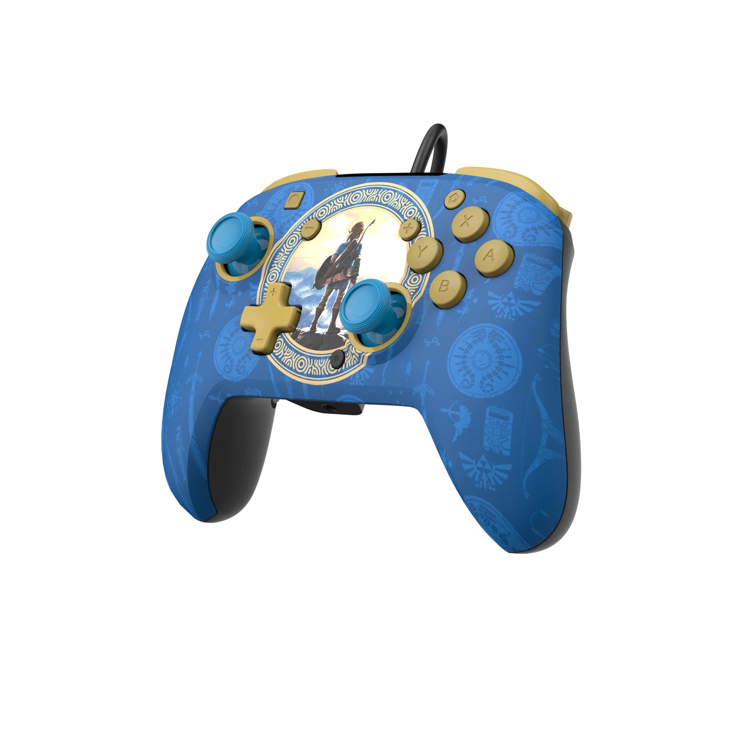 PDP Wired Nintendo Switch Pro Controller - Hyrule Blue, One Size, Model 500-134-HLBL, Compatible with Switch Lite/OLED