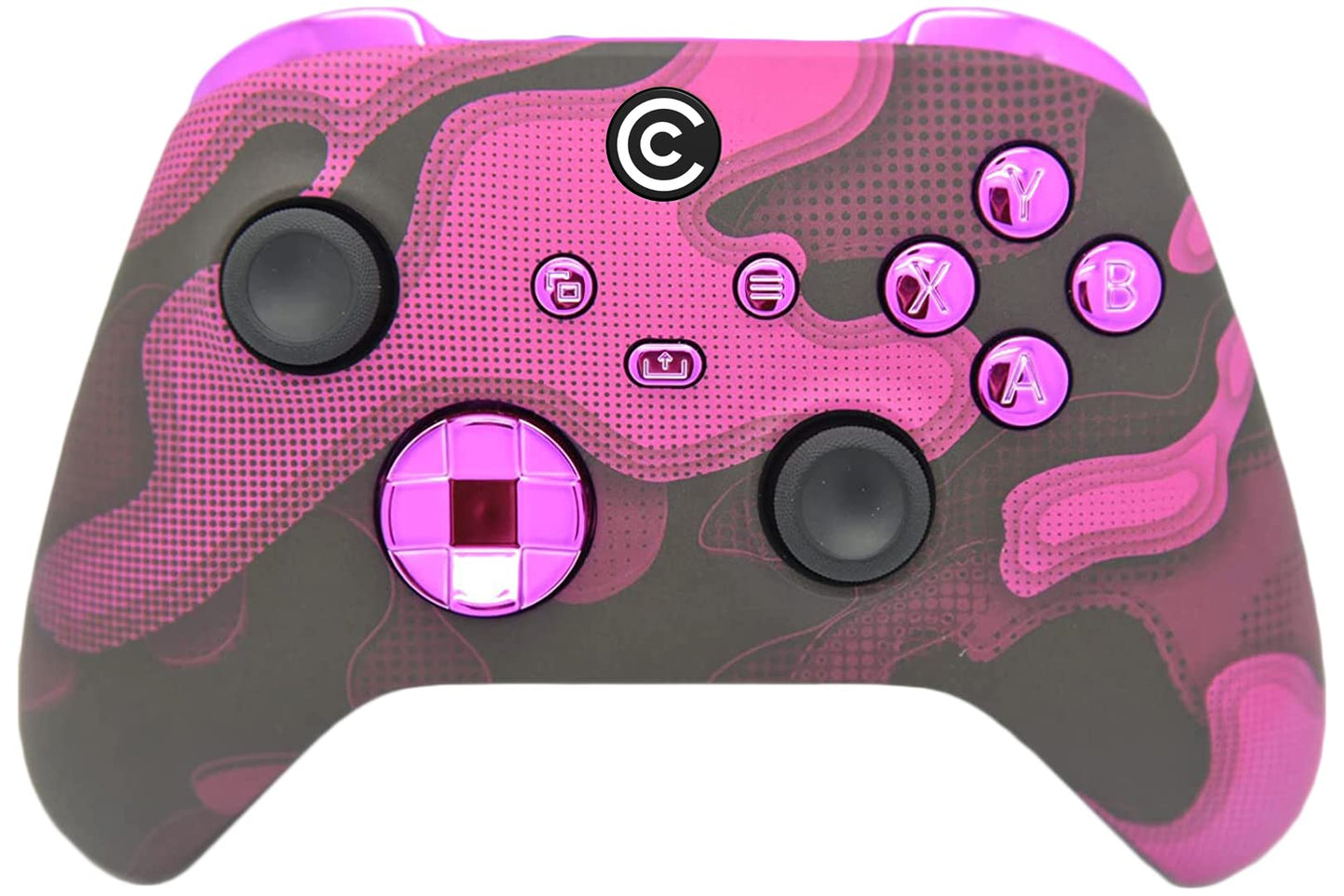 Custom Controllerzz Wireless Controller for PC & Xbox - Purple Camo with Chrome Inserts