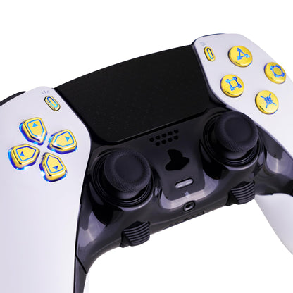 eXtremeRate PS5 Edge Controller D-pad & Action Button Kit - 7 Colors, 9 Effects, Chrome Gold