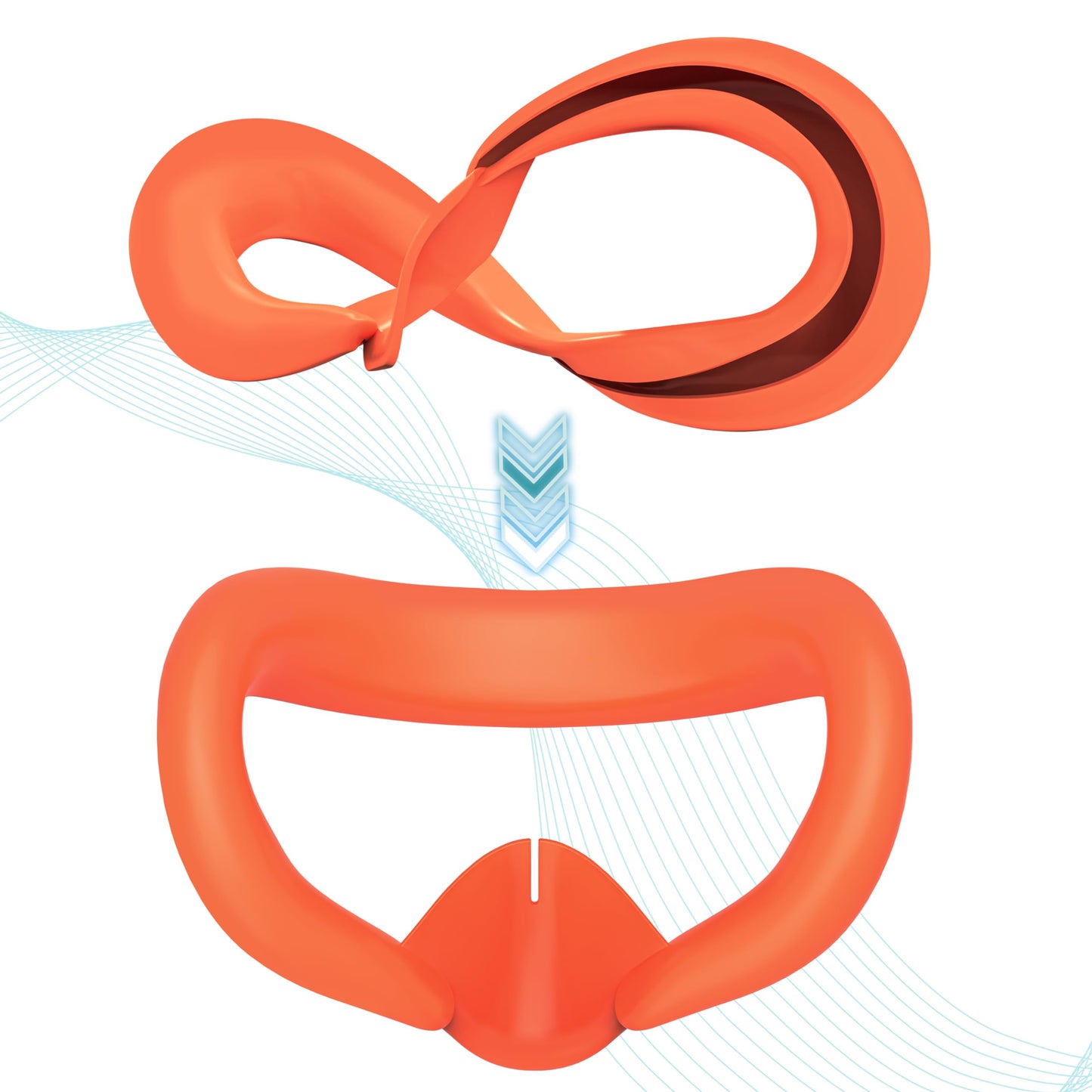 Generic Silicone Face Cover for Meta Quest 3 - Anti-Sweat Ventilated Design - Orange