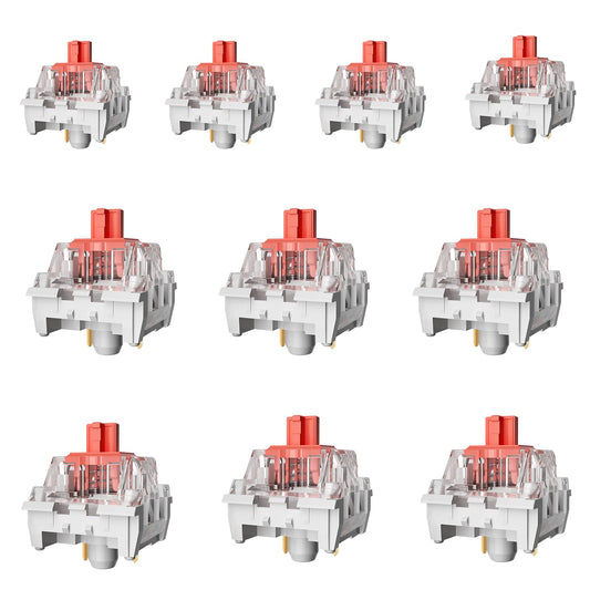 Fejwlvs ZhouWang Red Switch 3 Pin 50gf Pre-Lubricated Dustproof Linear Switch Suitable for RGB Mechanical Gaming Keyboards?MX Mechanical Keyboard(Red 108PCS)