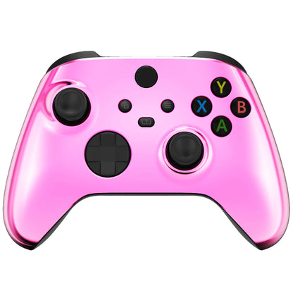 eXtremeRate Custom Shell for Xbox Controller - Chrome Pink Faceplate Cover - Model FX3D407