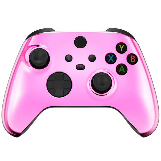 eXtremeRate Custom Shell for Xbox Controller - Chrome Pink Faceplate Cover - Model FX3D407