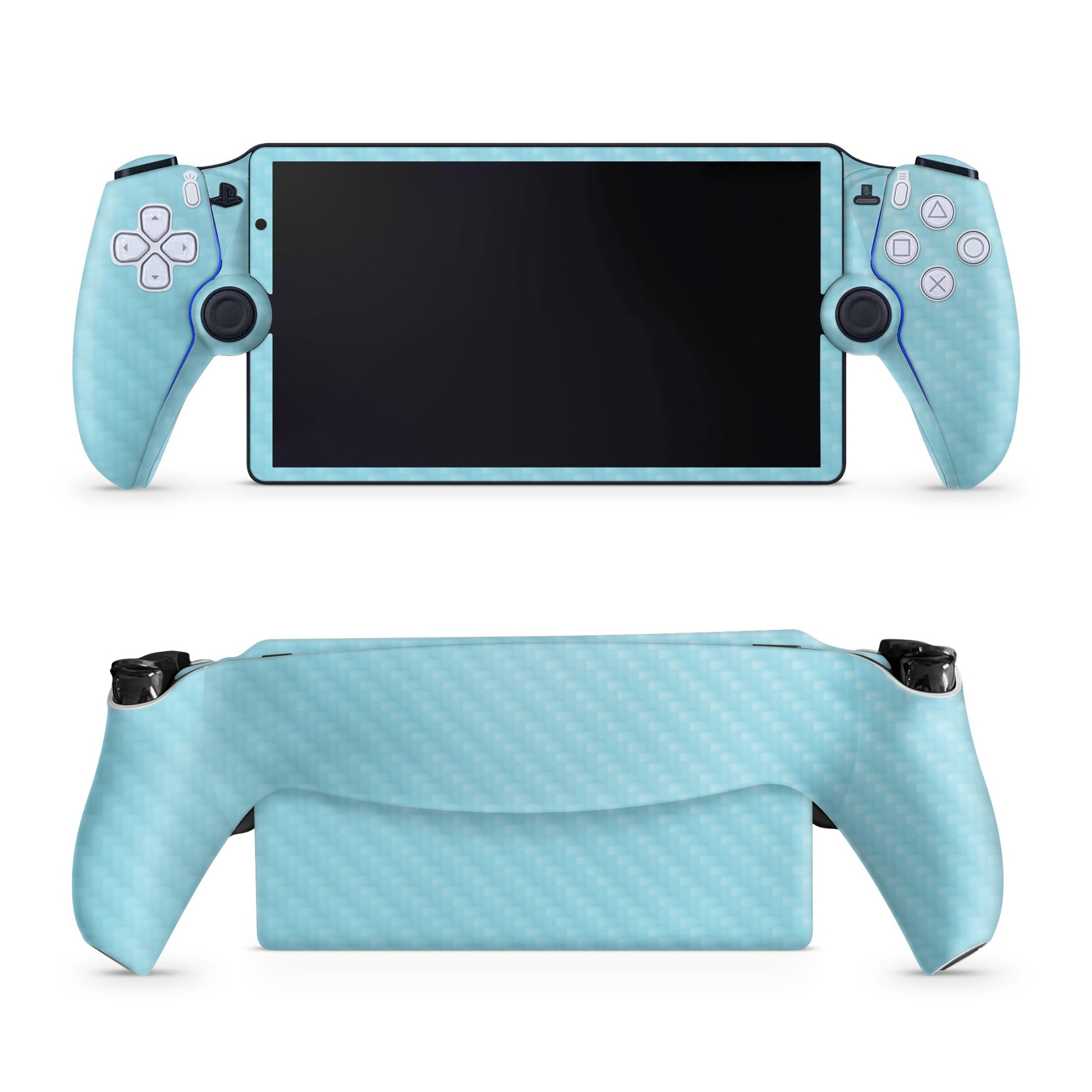Carbon Fiber Gaming Skin Compatible with PS5 Portal Remote Player - Solid Baby Blue - fine 3M Vinyl Protective Wrap Decal Cover - Easy to Apply | Crafted in The USA by MightySkins
