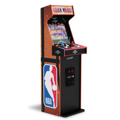 ARCADE1UP NBA Jam Deluxe Arcade Machine, 5ft Tall, 2-Player Control Panel, Orange, Model NBA-A-400811, 3 Classic Games
