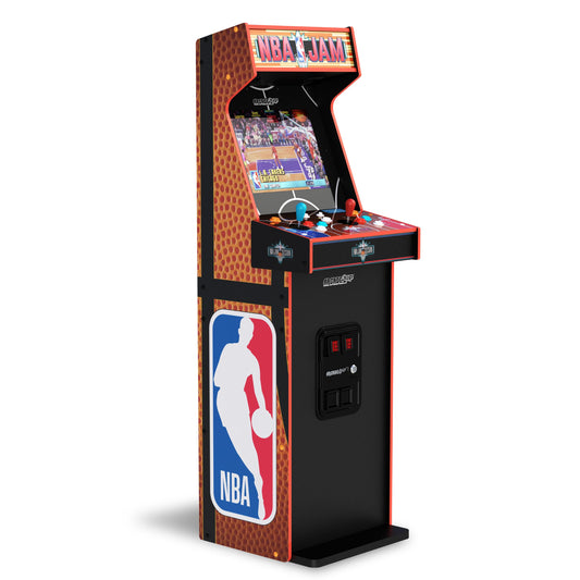 ARCADE1UP NBA Jam Deluxe Arcade Machine, 5ft Tall, 2-Player Control Panel, Orange, Model NBA-A-400811, 3 Classic Games