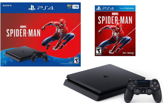 Newest Released Sony Playstation 4 1TB Marvels Spider-Man Bundle: Playstation 4 1TB Jet Black Console  Marvels Spider-Man  DUALSHOCK 4 Wireless Controller  Choose Favorite Game and Accessories (Renewed)