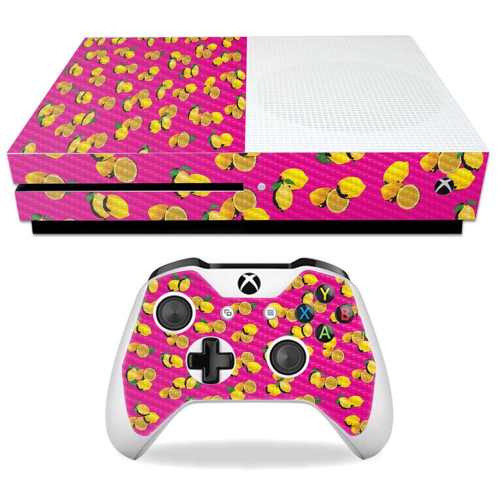 MightySkins Carbon Fiber Skin for Microsoft Xbox One S - Make Lemonade | Protective  Durable Textured Carbon Fiber Finish | Easy to Apply  Remove  and Change Styles | Made in The USA