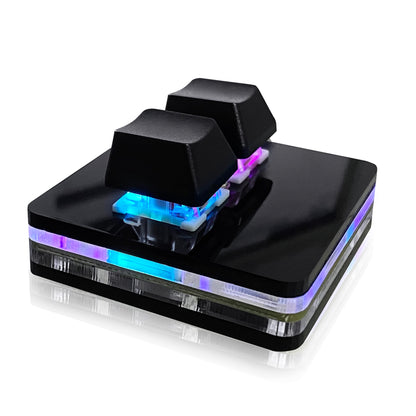BTXETUEL 2-Key Hotswap Mechanical Gaming Keyboard, Mini RGB Keypad, Black Plastic for Macros & Rhythm Games
