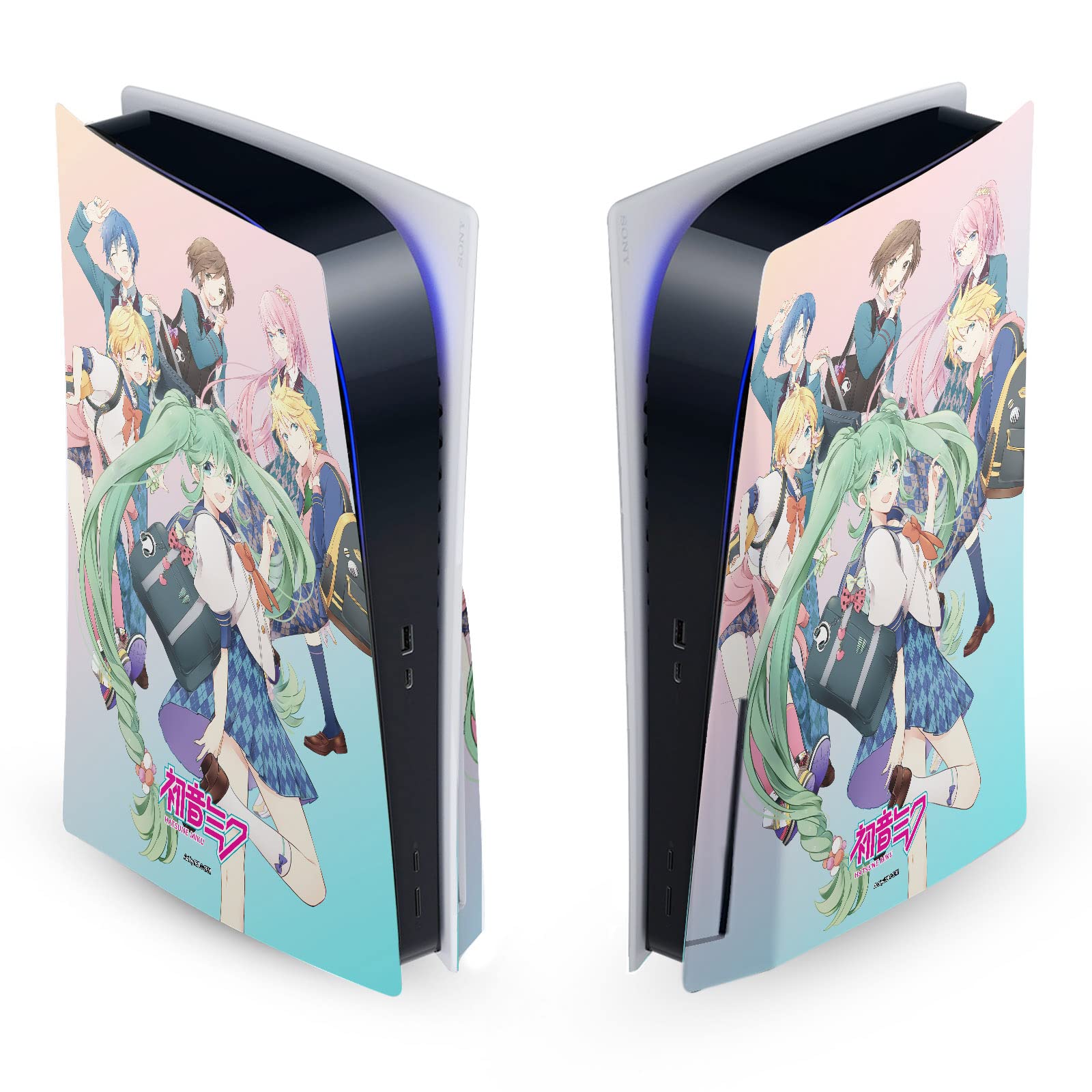 Head Case Designs Officially Licensed Hatsune Miku High School Graphics Vinyl Faceplate Sticker Gaming Skin Decal Cover Compatible With Sony PlayStation 5 PS5 Disc Edition Console