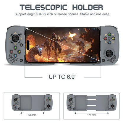 Joso Wireless Game Controller for Android & iPhone - Bluetooth Joystick for Samsung Galaxy & COD Mobile - Grey