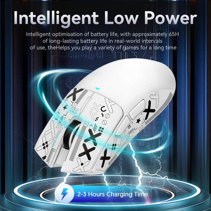 ATTACK SHARK X11 Ultra-Light Gaming Mouse 22K DPI 5 Programmable Buttons White&Sticker with Magnetic Charging Stand for PC/Mac