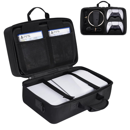 Diocall Hard Case for PS5 Slim 2023 - Protective Travel Case for Console & Controllers - Black, Model CaseP5 7723