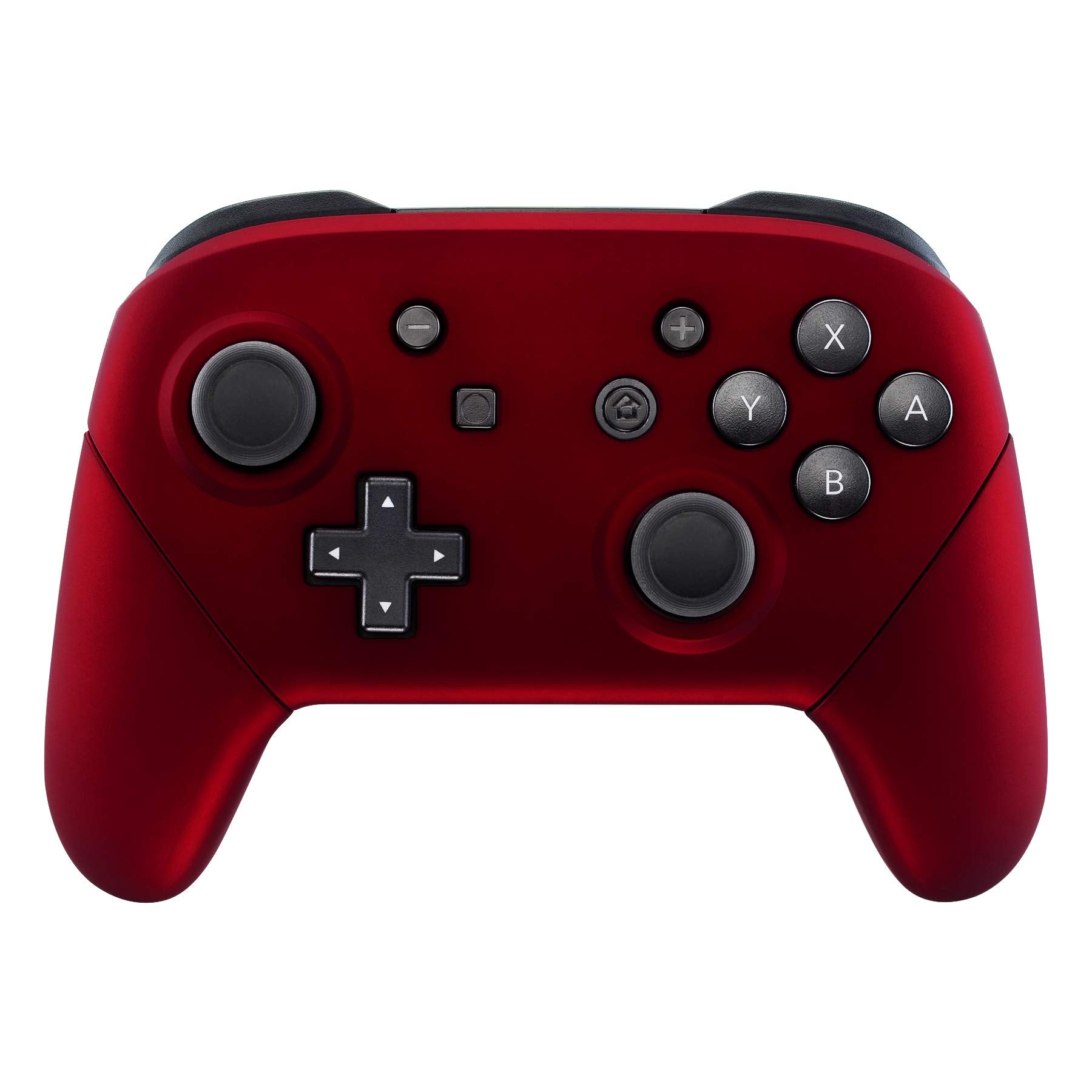 eXtremeRate Red Faceplate Backplate Handles for Nintendo Switch Pro Controller, Soft Touch DIY Replacement Grip Housing Shell Co