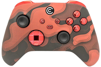Custom Controllerzz Wireless Controller for PC & Xbox - Red Camo with Red Chrome Inserts