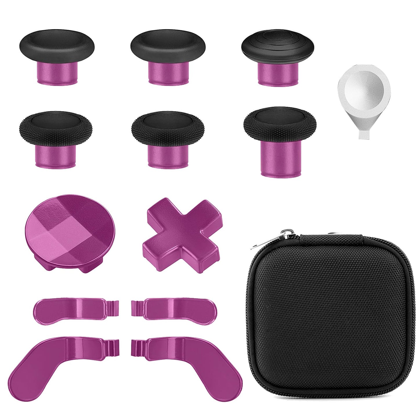 Accessories for Xbox One Elite Series 2 Controller(Model 1797)  Metal Thumbsticks Paddles Joysticks Replacement Parts Kits Compatible with Xbox Elite Wireless Controller Series 2 Core(Black & Magenta)